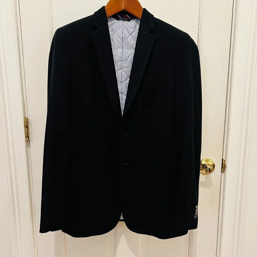 Banana Republic Sport Coat Mens 40 L Navy Blue Tailored Fit Wool Blazer